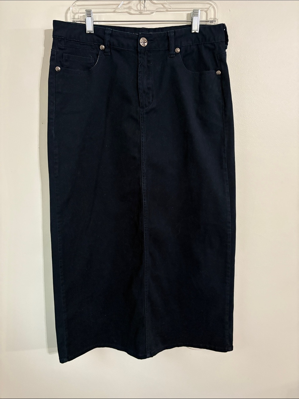 Hannah Renee NAVY Brushed Denim Maxi Skirt Size 12 EUC